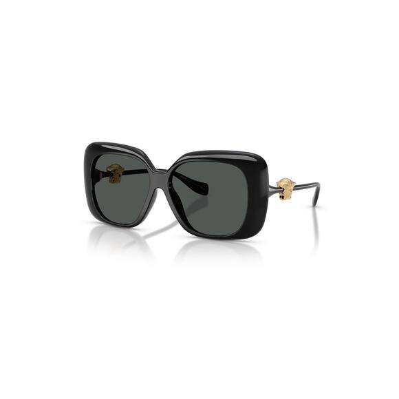 New Versace VE4499U GB1/87 Black Square Sunglasses Gold Medusa Logo